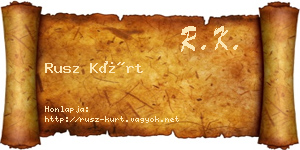 Rusz Kürt névjegykártya